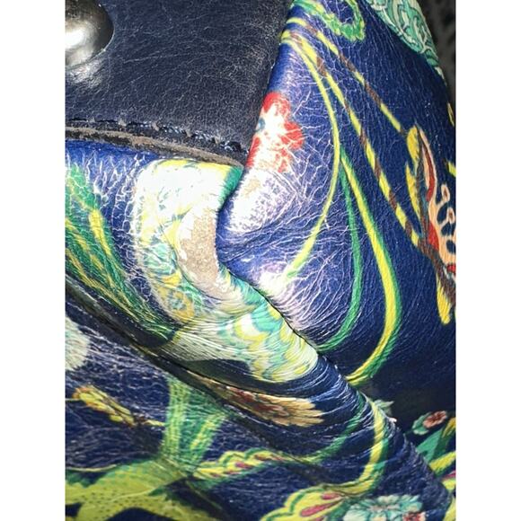 Patricia Nash Poppy Leather Tote In Birds Of Paradise Patriot Blue Purse Handbag - Picture 12 of 16